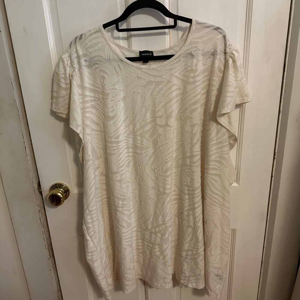 Torrid Cream Striped Top size 6